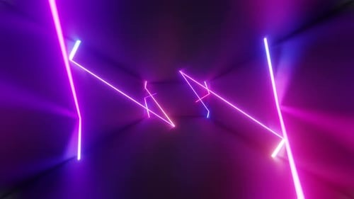 Colorful Neon Light Concert Background 4K