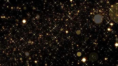 Shimmering Golden Particles Celebration Background