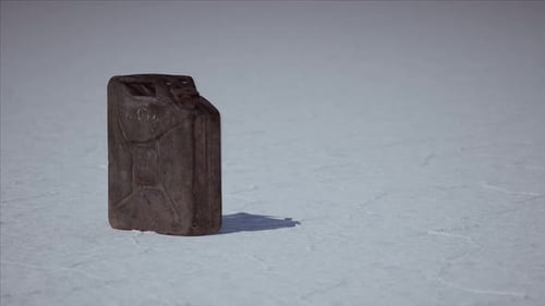 Bote de combustible de metal antiguo en Salt Flats en Utah