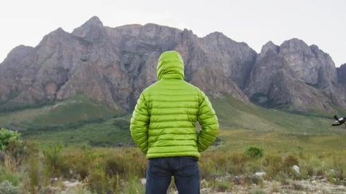 Side view man with prosthetic leg running