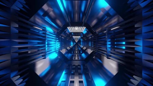 Animation eines Science-Fiction-Tunnelinnenraums