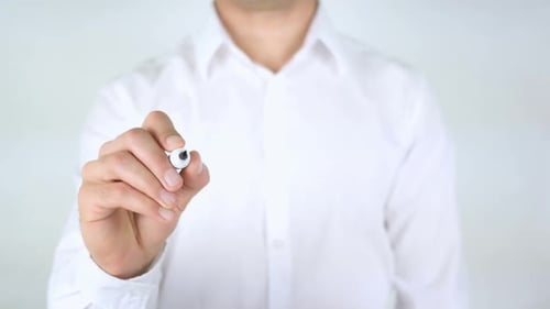 Writing Data Volume on Glass Board Close Up