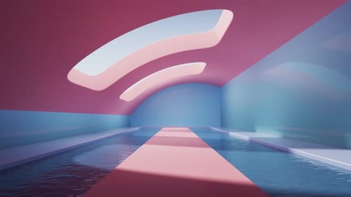 Empty room with water inside