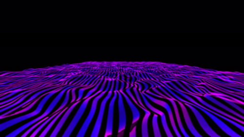 Abstract Wavy Grid Loop in Neon Purple and Blue