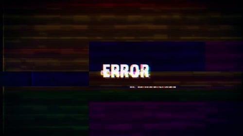 Animated Glitch Error Text Overlay Digital Malfunction