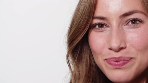 Close Up of Beautiful Woman Smiling