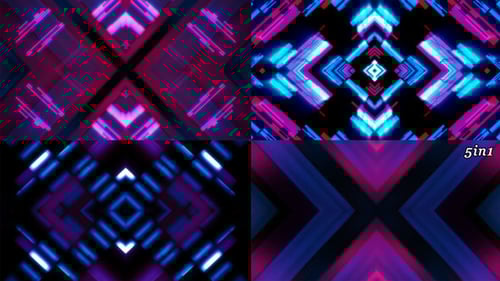 Abstract Neon Geometric Tunnel Loop Background