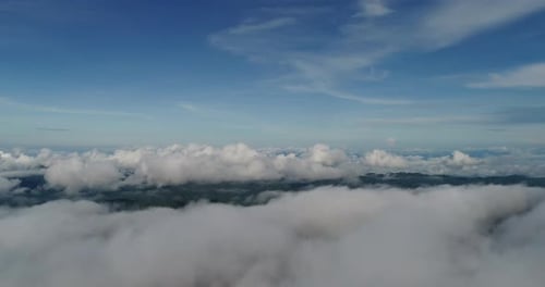 Aerial View flying over mountain in Thailand