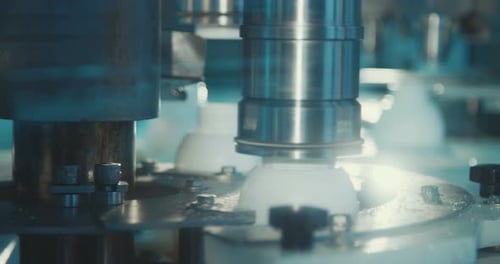 Machines in an automated chemical bottles production line