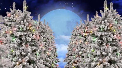 Santa Claus Moon Silhouette On Forest