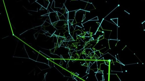 Multicolored geometrical shapes against black background