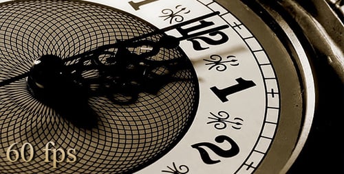 Vintage Clock Close Up with Ticking Hands