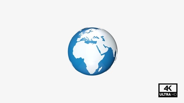 Clean 3D Rotating Earth Globe Transparent Background, Elements Motion ...