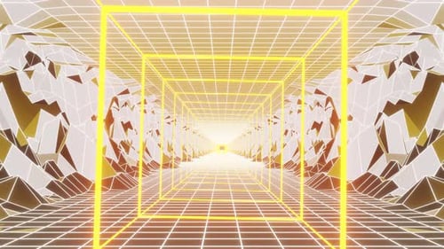 Rotated Square Travel On Mountain Background Vj Loop 4K