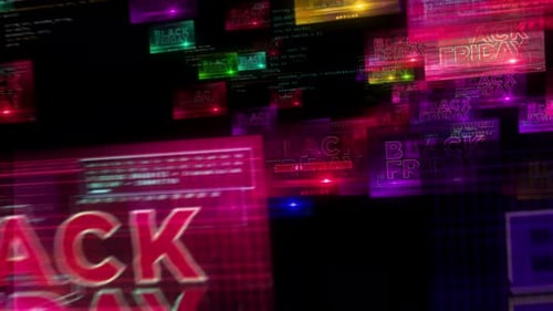 Black Friday broadcast on screens loop