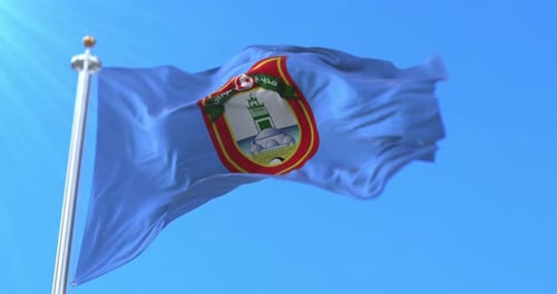Tunis City Flag Waving in Realistic Animation