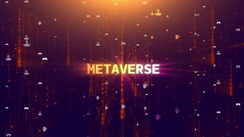 Animation de tour numérique Metaverse Matrix avec Icones