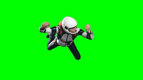 Skydiver Leaps, Green Screen Compositing