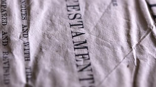 Macro Shot of Vintage Bible Text