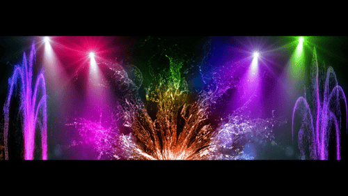 Water Fonts And Lights Colourful Loops