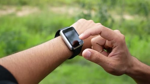 Using Smartwatch Outdoors in Green Nature Setting