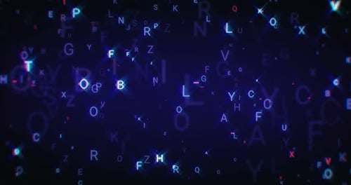 Futuristic Digital Letters Data Glitch Stream Background