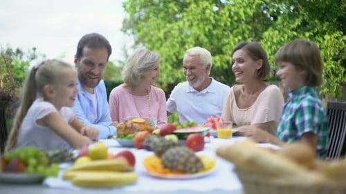 Multigenerational Family Enjoying Outdoor Celebration Together