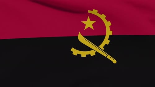 Angola National Flag Waving Loop Animation