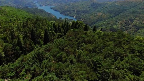 Aerial View of Mountains and River