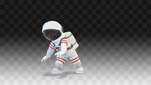 Dancing 3D Astronaut Character on Transparent Background