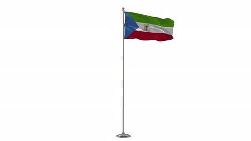 Equatorial Guinea Flag Waving on White Background