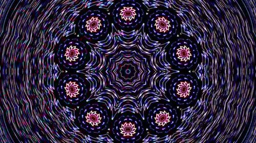 Dynamic Glowing Geometric Kaleidoscope Loop