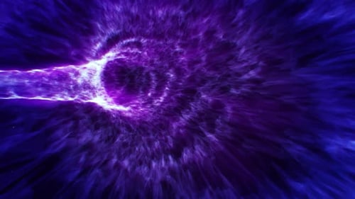 Animation of a warp tunnel in outer space travelling at the speed of light.