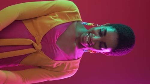 Neon Light Party Music Inspiration Woman Dancing