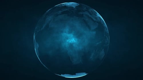 Futuristic Digital Earth Globe Rotating Logo Reveal