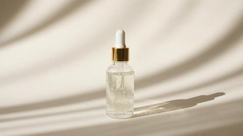 Serum Dropper Bottle with Tropical Light and Shadows