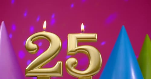 Gold Number Candles Celebrating Milestone Birthday