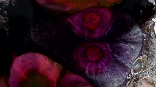 Abstract Liquid Swirls in Red, Pink, and Purple