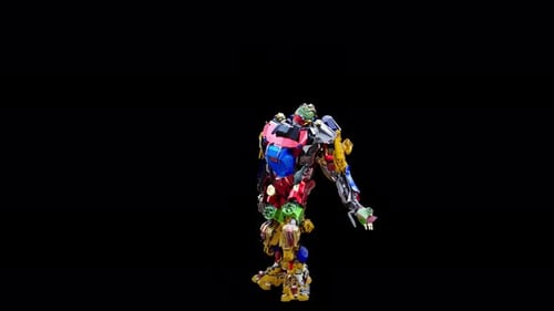 Joyful Dancing Block Robot Character Animation