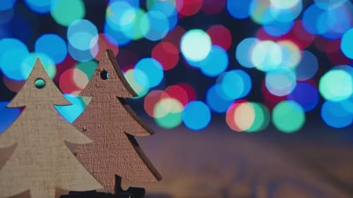 Christmas Tree Decorations and Festive Blurred Lights