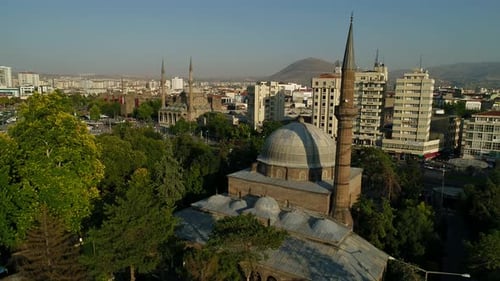Aerial View On City Historic Mosques