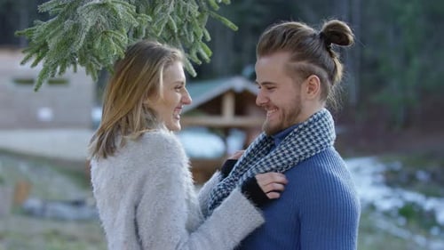 Young couple hugging