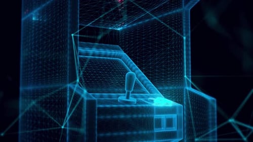 Arcade Game Machine Hologram Close Up Hd