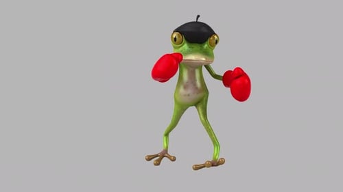 Lustiger 3D-Cartoon-Frosch mit Alpha-Kanal