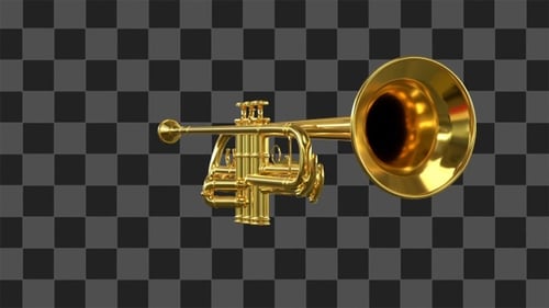 Golden Trumpet Rotating Animation Loop