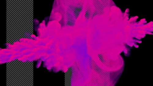 Vibrant Fluid Pink Smoke Cloud Reveal Element