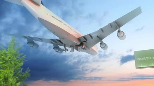 Airplane Arriving To North Korea