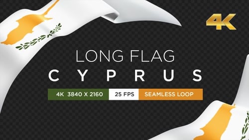 Cyprus Flag Waving Realistic 3D Loopable Element