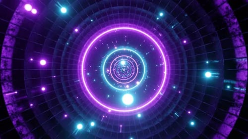 Seamless Loop Motion Graphic of Flying into Circle Tunnel