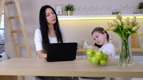 Working Mom Works From Home Office